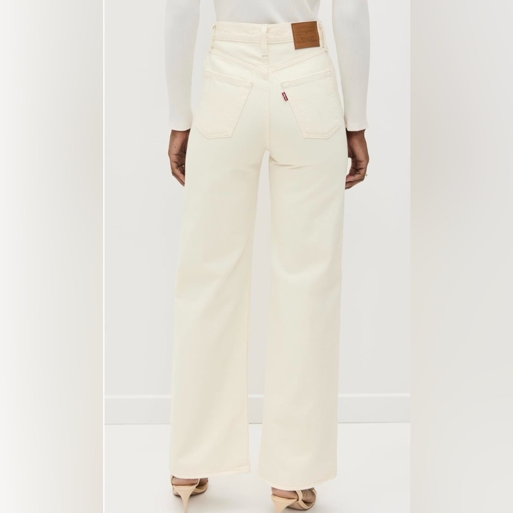 Levi’s Ribcage Wide Leg Jeans - Off White size 28 - Picture 2 of 6
